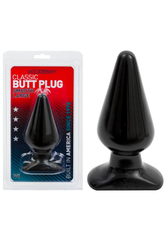Classic Butt Plug - Black 15.3 cm (6'') Large Smooth Butt Plug