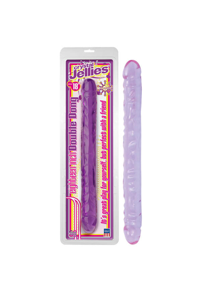 Crystal Jellies 18'' Double Dong - Purple 45.7 cm Double Dong