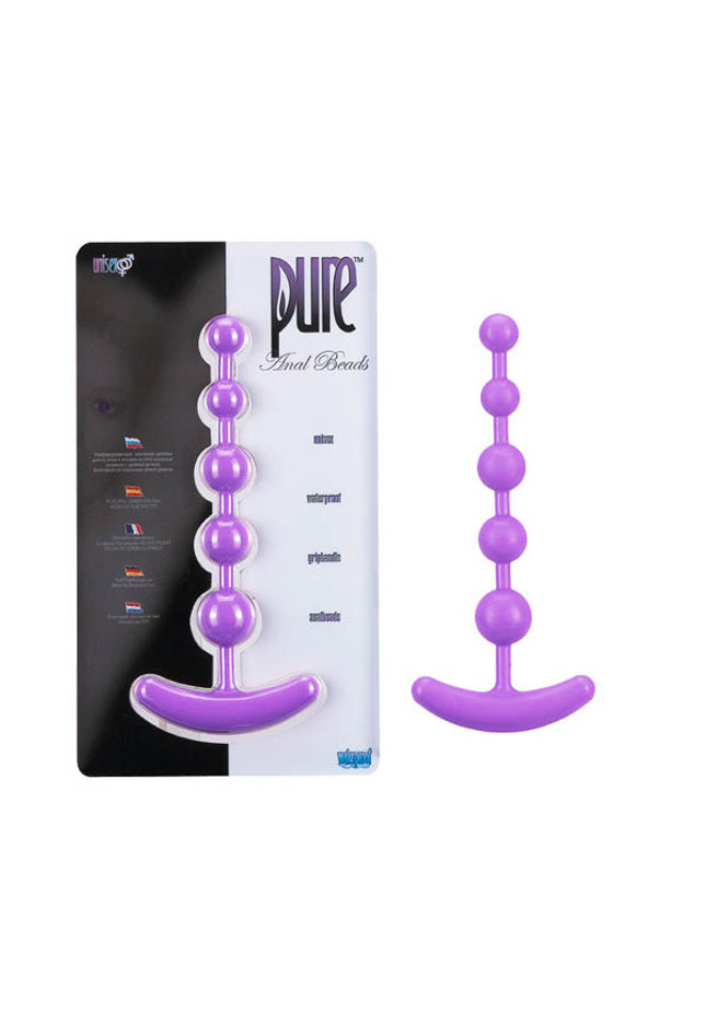 Pure Anal Beads - Purple 17.8 cm (7'') Anal Beads with Handle