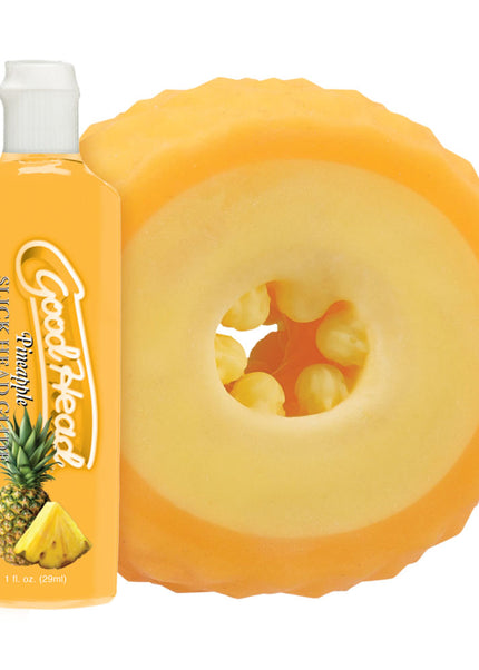 GoodHead Pineapple Blowjob Set - Pineapple Stroker with Pineapple Flavoured Lubricant 30 ml Bottle