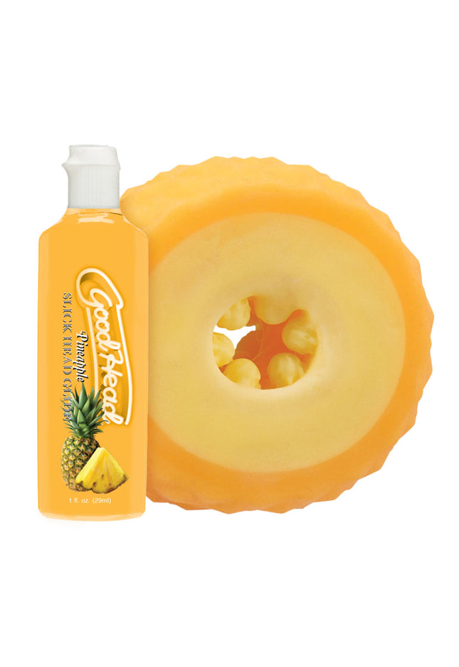 GoodHead Pineapple Blowjob Set - Pineapple Stroker with Pineapple Flavoured Lubricant 30 ml Bottle