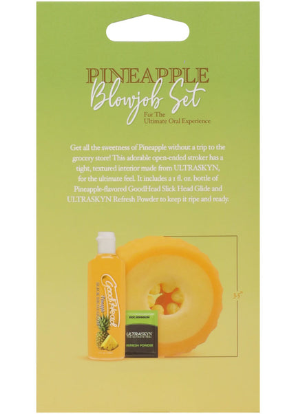 GoodHead Pineapple Blowjob Set - Pineapple Stroker with Pineapple Flavoured Lubricant 30 ml Bottle
