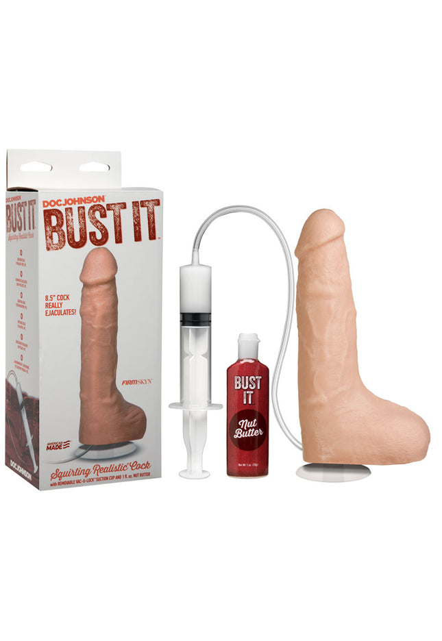 Bust It 8.5'' Squirting Dong - Flesh 21.6 cm Squirting Dong with Lube