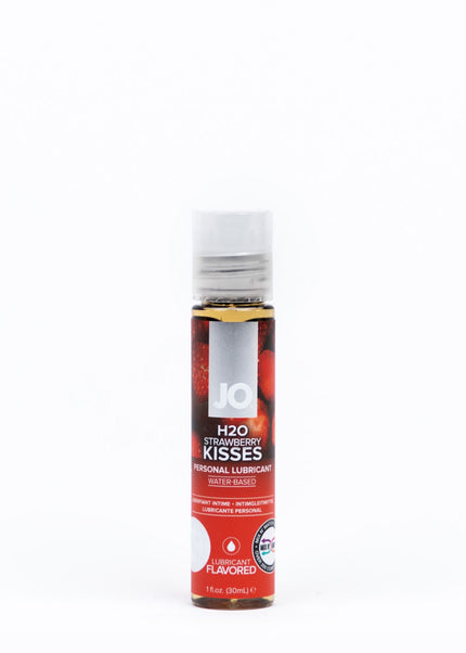 JO H2O Strawberry Kisses Lube - 30 mL - Strawberry Flavoured Water Based Lubricant - 30 ml Bottle