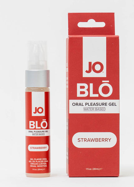 JO Blo Strawberry - Strawberry Flavoured Oral Pleasure Gel - 30 ml Bottle