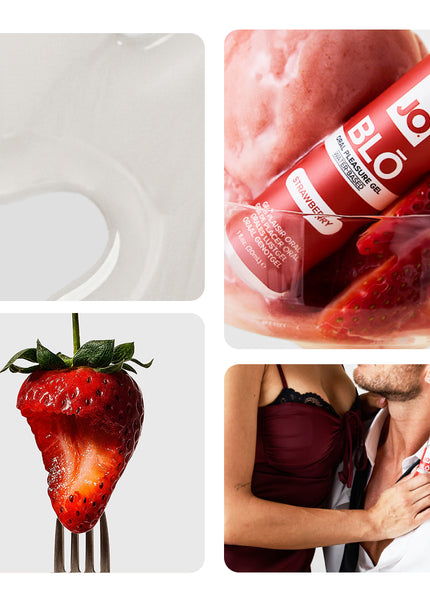 JO Blo Strawberry - Strawberry Flavoured Oral Pleasure Gel - 30 ml Bottle