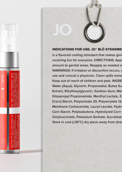 JO Blo Strawberry - Strawberry Flavoured Oral Pleasure Gel - 30 ml Bottle