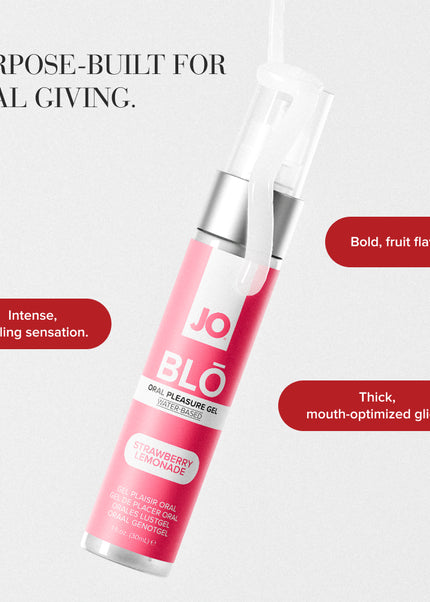JO Blo Strawberry Lemonade - Strawberry Lemonade Flavoured Oral Pleasure Gel - 30 ml Bottle