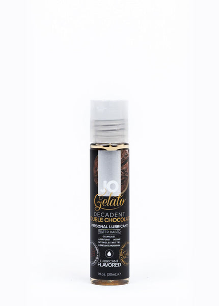 JO Gelato Decadent Double Chocolate Lubricant - 30 mL - Chocolate Flavoured Water Based Lubricant - 30 ml Bottle