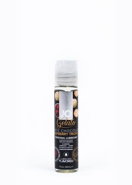 JO Gelato White Chocolate Raspberry Lube - 30 mL - White Chocolate Raspberry Flavoured Water Based Lubricant - 30 ml Bottle