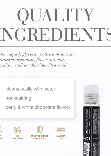 JO Gelato White Chocolate Raspberry Lube - 30 mL - White Chocolate Raspberry Flavoured Water Based Lubricant - 30 ml Bottle