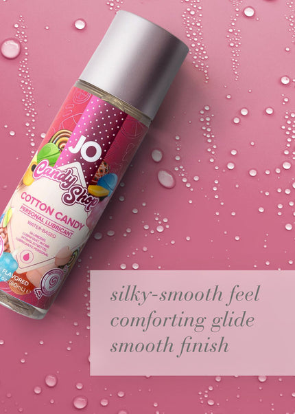 JO Candy Shop Cotton Candy Lube - 60 mL - Cotton Candy Flavoured Water Based Lubricant - 60 ml Bottle