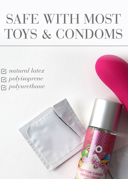 JO Candy Shop Cotton Candy Lube - 60 mL - Cotton Candy Flavoured Water Based Lubricant - 60 ml Bottle