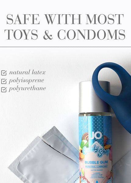 JO Candy Shop Bubblegum Lube - 60 mL - Bubblegum Flavoured Water Based Lubricant - 60 ml Bottle