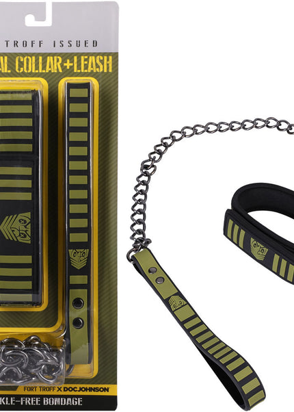 Fort Troff - Tactical Collar & Leash - Black/Green Restraint