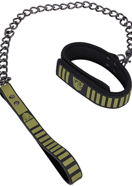 Fort Troff - Tactical Collar & Leash - Black/Green Restraint