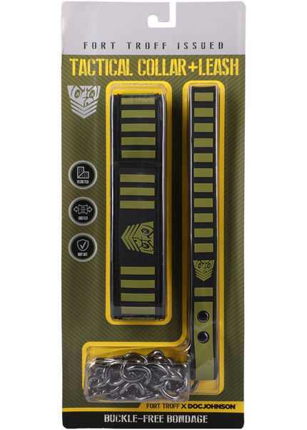 Fort Troff - Tactical Collar & Leash - Black/Green Restraint