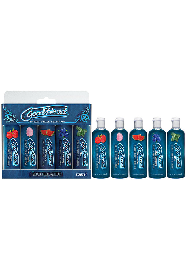 GoodHead Slick Head Glide - Flavoured Water based Lubes - Set of 5 x 30 ml Bottles