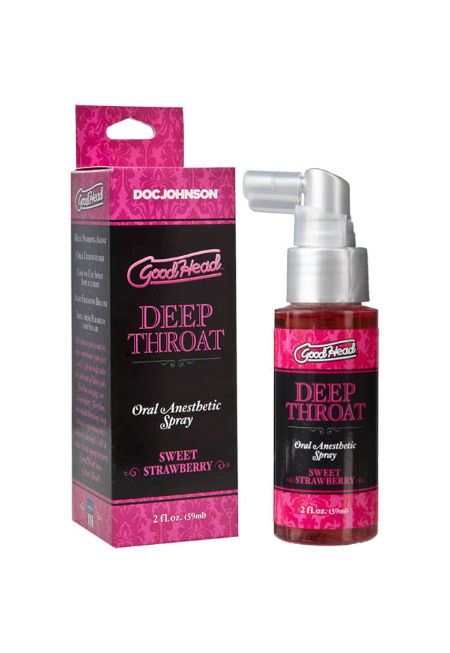GoodHead Deep Throat Spray - Sweet Strawberry Flavoured Deep Throat Spray - 59 ml Bottle