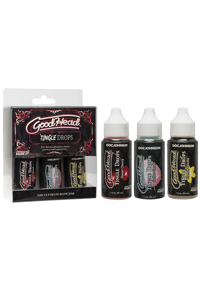 GoodHead Tingle Drops - Cherry, Cotton Candy & French Vanilla - 3 Pack
