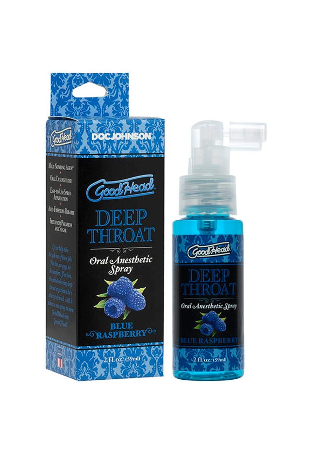 GoodHead Deep Throat Spray - Blue Raspberry Flavoured Deep Throat Spray - 59 ml Bottle