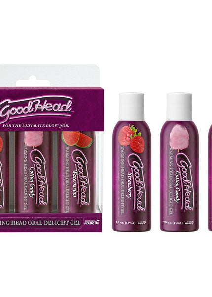 GoodHead Warming Head Oral Delight Gel - Flavoured Oral Sex Gel - 3 Pack