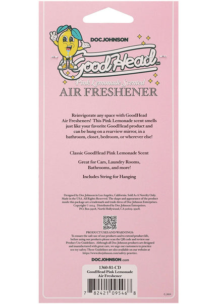 GoodHead Air Freshener - Pink Lemonade - Pink Lemonade Scented Air Freshener