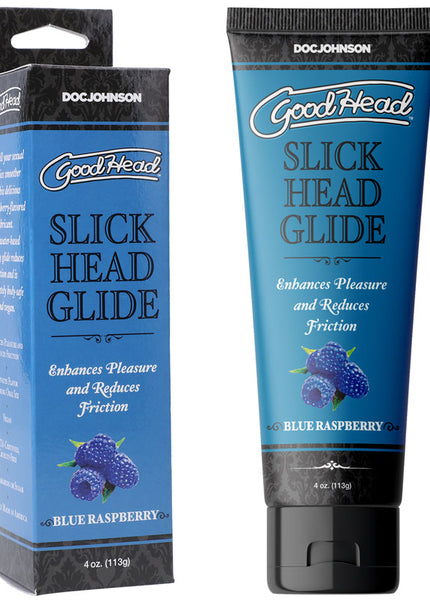 GoodHead Slick Head Glide - Blue Raspberry - Blue Raspberry Flavoured Lubricant - 120 ml Tube