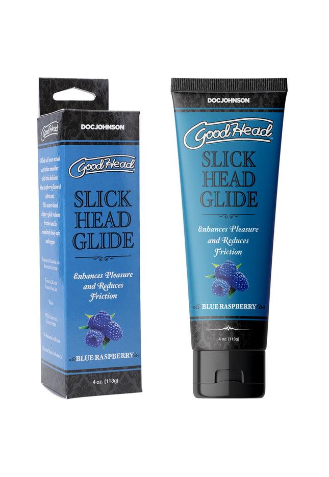 GoodHead Slick Head Glide - Blue Raspberry - Blue Raspberry Flavoured Lubricant - 120 ml Tube
