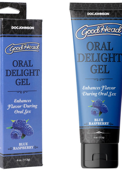 GoodHead Oral Delight Gel - Blue Raspberry - Blue Raspberry Flavoured Oral Gel - 120 ml Tube