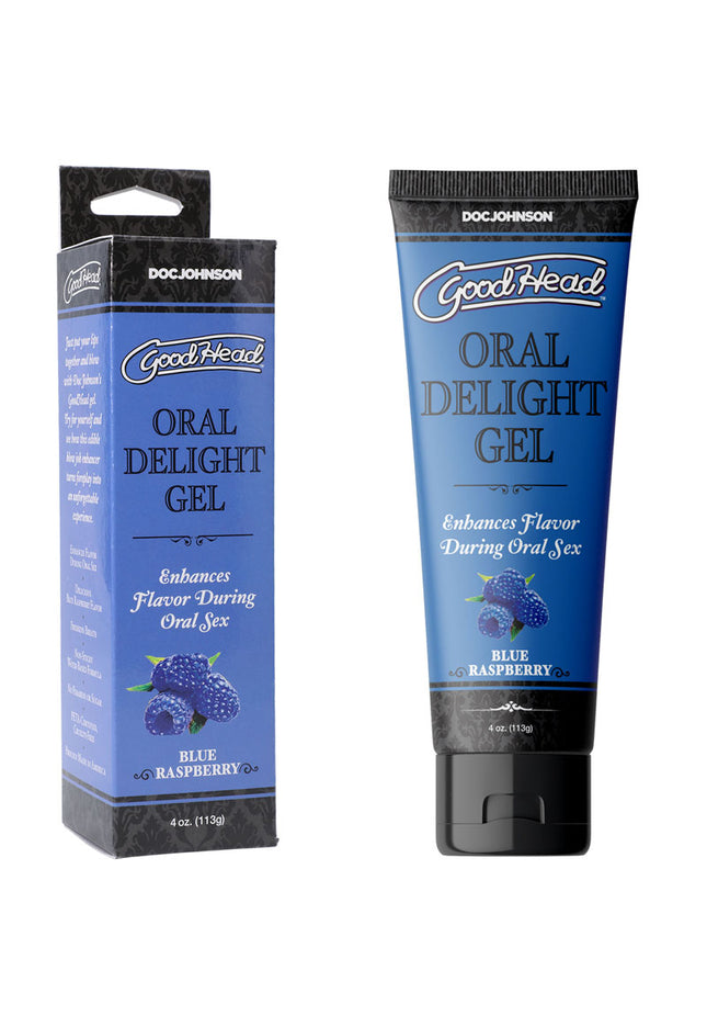 GoodHead Oral Delight Gel - Blue Raspberry - Blue Raspberry Flavoured Oral Gel - 120 ml Tube