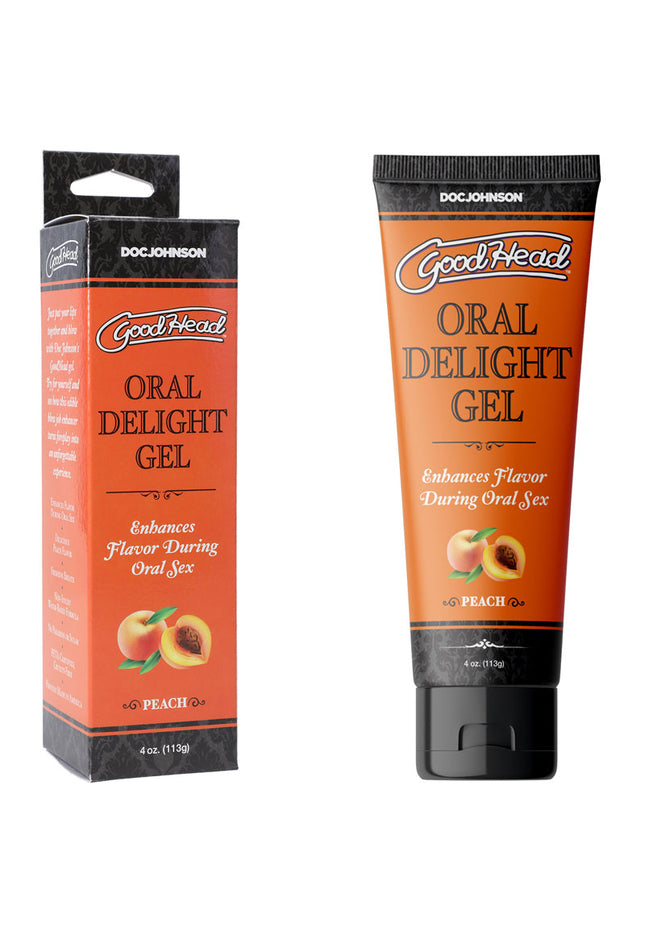 GoodHead Oral Delight Gel - Peach - Peach Flavoured Oral Gel - 120 ml Tube