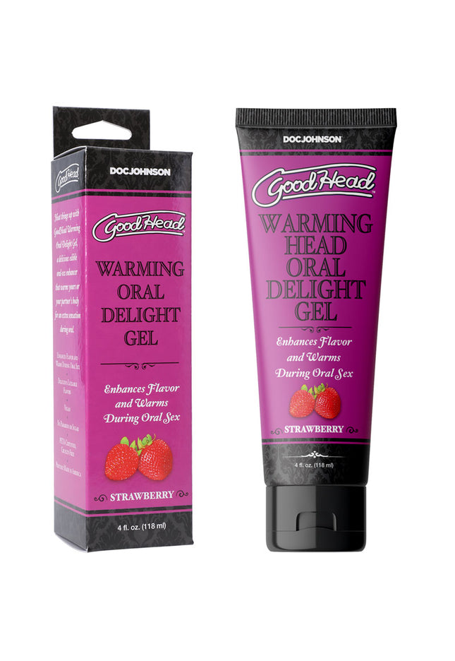 GoodHead Warming Head Oral Delight Gel - Strawberry - Strawberry Flavoured Oral Gel - 120 ml Tube
