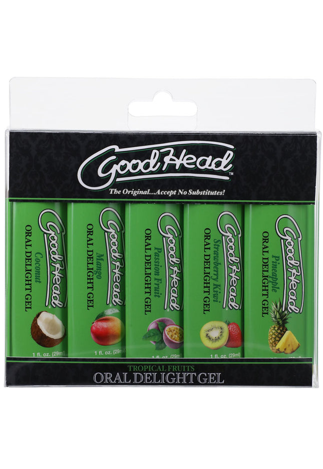 GoodHead Oral Delight Gel - Tropical Fruits - Flavoured Oral Gels - Set of 5 x 30ml Bottles