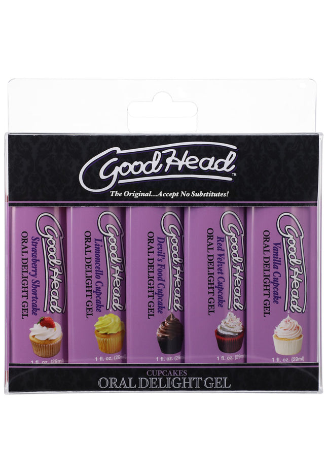 GoodHead Oral Delight Gel - Cupcakes - Flavoured Oral Gels - Set of 5 x 30ml Bottles