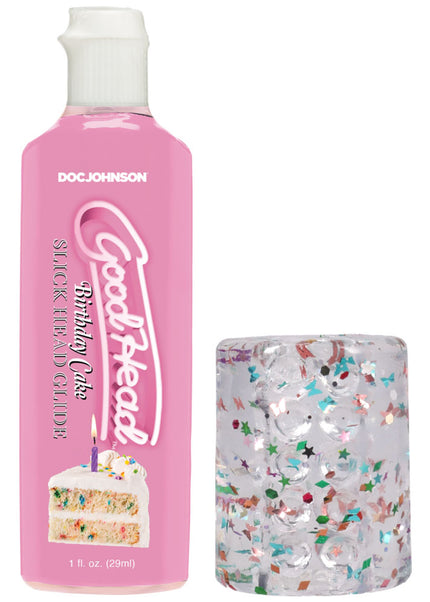 GoodHead Birthday Blowjob Kit - Birthday Cake GoodHead Glide with Helping Head Stroker