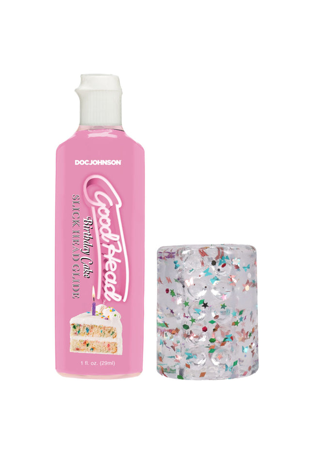 GoodHead Birthday Blowjob Kit - Birthday Cake GoodHead Glide with Helping Head Stroker