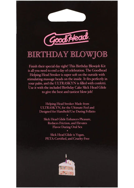 GoodHead Birthday Blowjob Kit - Birthday Cake GoodHead Glide with Helping Head Stroker
