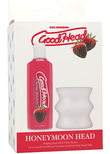 GoodHead Honeymoon Head - Kit - Chocolate Strawberry GoodHead Glide with Helping Head Stroker