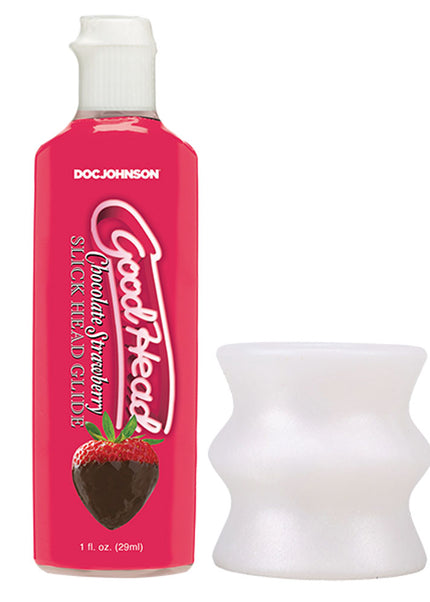 GoodHead Honeymoon Head - Kit - Chocolate Strawberry GoodHead Glide with Helping Head Stroker