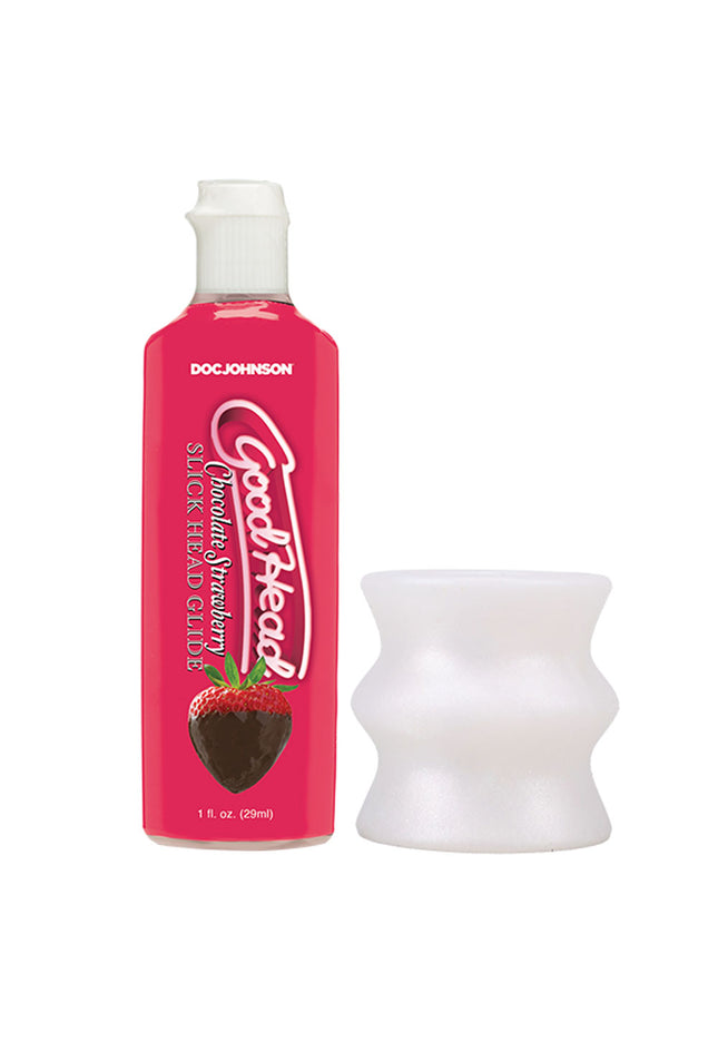 GoodHead Honeymoon Head - Kit - Chocolate Strawberry GoodHead Glide with Helping Head Stroker