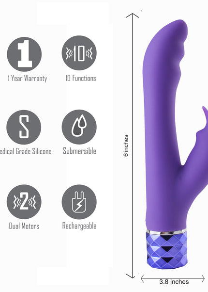 Maia Hailey - Purple 15.2 cm USB Rechargeable Rabbit Vibrator