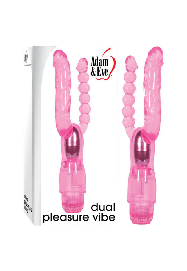 Adam & Eve Dual Pleasure Vibe - Pink 12 cm (4.75'') Vibrator with Anal Probe