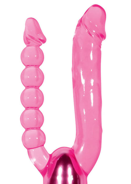 Adam & Eve Dual Pleasure Vibe - Pink 12 cm (4.75'') Vibrator with Anal Probe