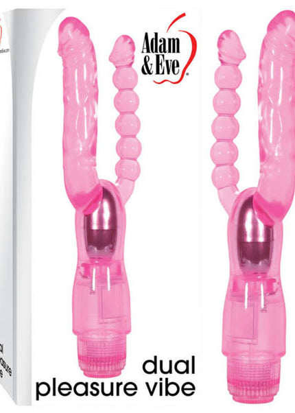 Adam & Eve Dual Pleasure Vibe - Pink 12 cm (4.75'') Vibrator with Anal Probe