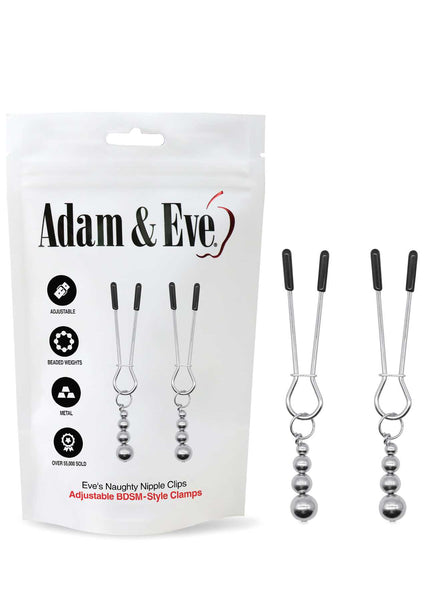 Adam & Eve Eve's Naughty Nipple Clips - Set of 2
