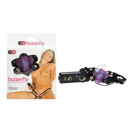 Micro Butterfly - Lavender Vibrating Strap-On Butterfly Clit Stimulator