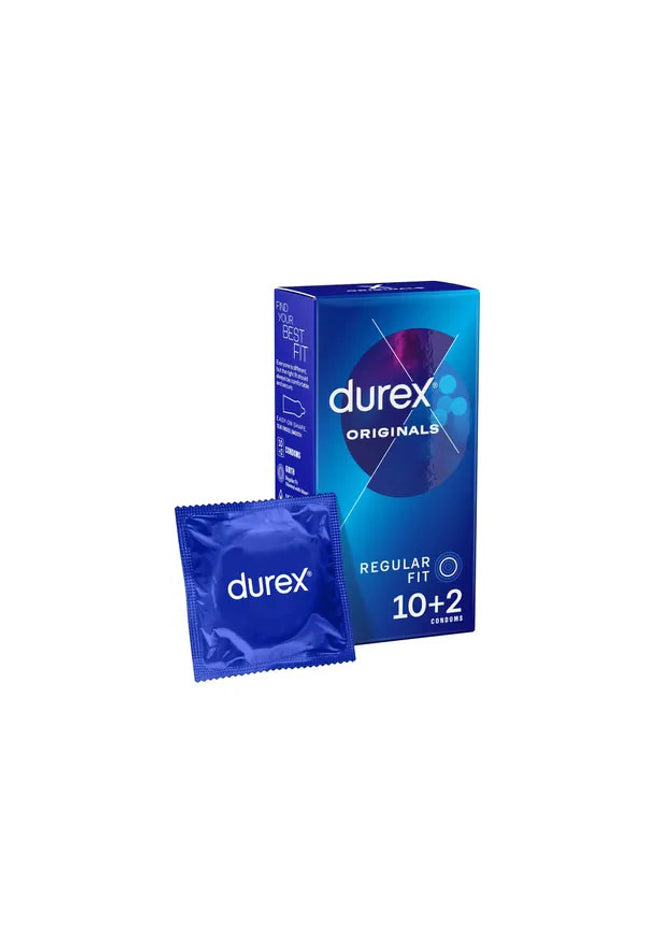 Durex Originals Regular Fit Condoms - Regular Fit Latex Condoms - 10 Pack + 2 Free