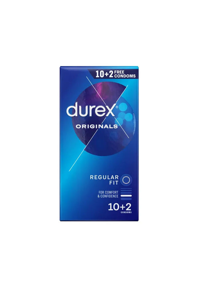Durex Originals Regular Fit Condoms - Regular Fit Latex Condoms - 10 Pack + 2 Free