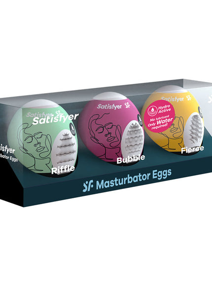 Satisfyer Masturbator Eggs - Mixed 3 Pack #1 - Set of 3 Stroker Sleeves